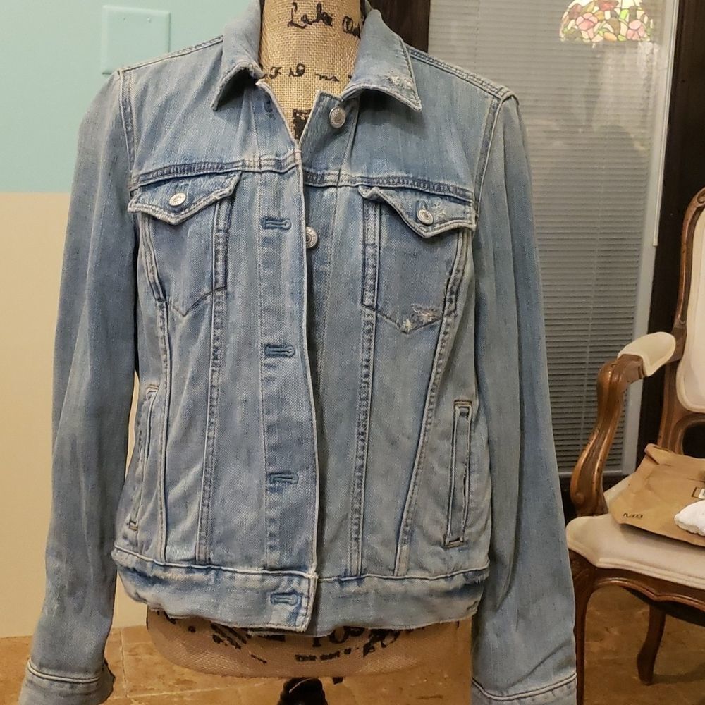 Gap distressed jean jacket size L